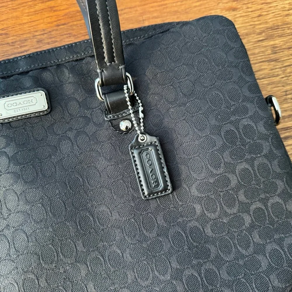 NEW Coach Signature Canvas Logo Slim Commuter  Black Laptop Bag, 2011 - Picture 3 of 11